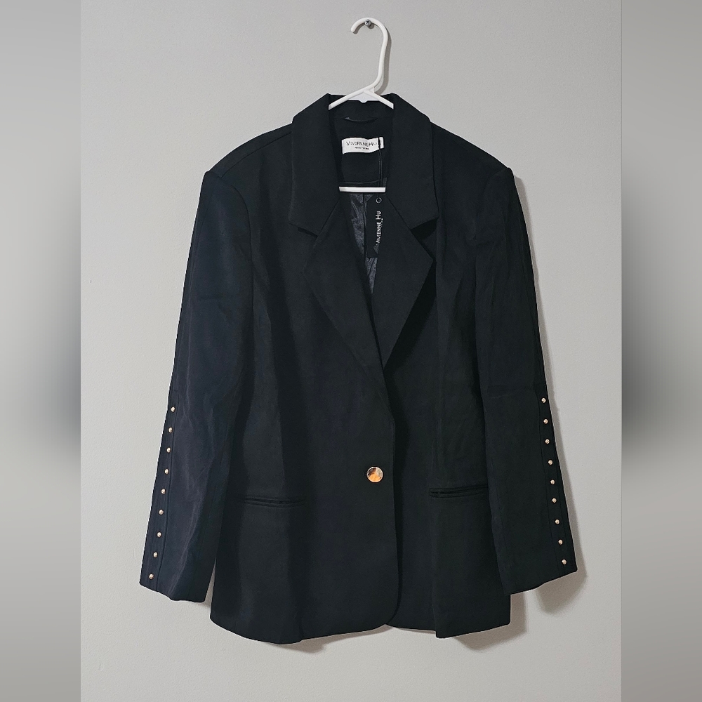 NWT Vivienne Hu Black Suede Blazer